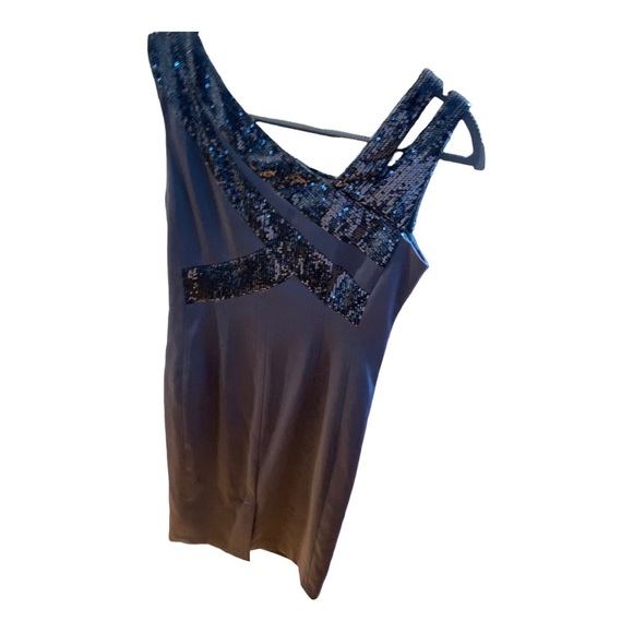 Signature by Sangria Dark Grey Sleeveless Formal Dress - Talla/Size 4 - Picture 3 of 6